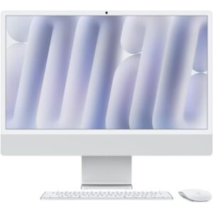 Apple iMac 24 schermo retina da 4,5K vetro nano testurizzato SSD da 256 GB 16 GB RAM chip M4 CPU a 10 core GPU a 10 core Argento (2024)