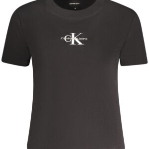 CALVIN KLEIN T-SHIRT MANICHE CORTE DONNA NERO