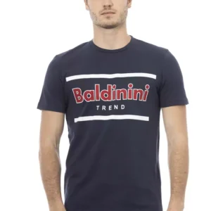 Blue Cotton Men T-Shirt