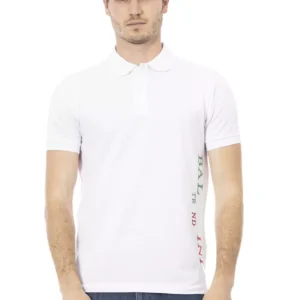 White Cotton Men Polo Shirt