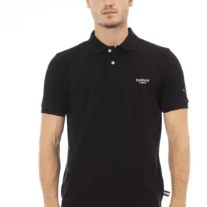 Black Cotton Men Polo Shirt