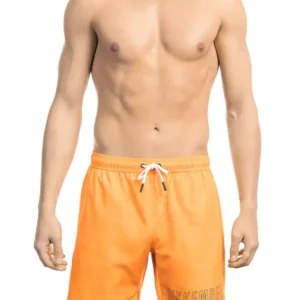 Orange Polyester Men's Swim Short