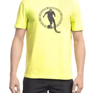 Yellow Cotton Men T-Shirt