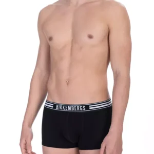 "Black Cotton Men's Underwear Trunk Twin Pack"