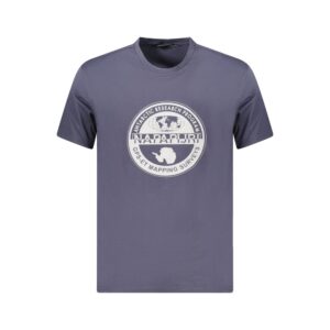 Blue Cotton Men T-Shirt