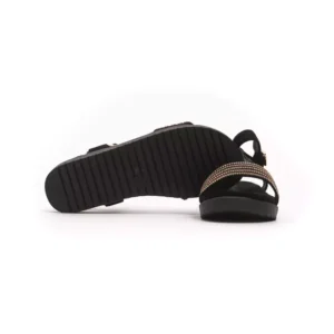 Gold Textile Women Sandal