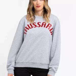 Gray Cotton Women Sweater