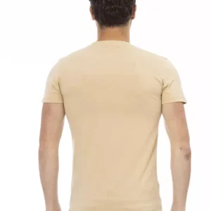 Beige Cotton Men T-Shirt