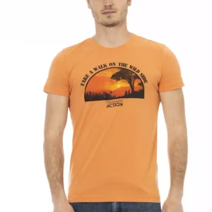 Orange Cotton Men T-Shirt