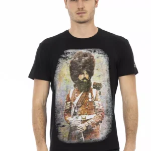 Black Cotton Men T-Shirt