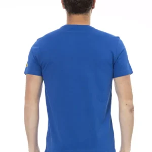 Blue Cotton Men T-Shirt