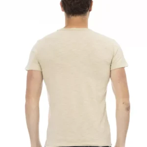 Beige Cotton Men T-Shirt