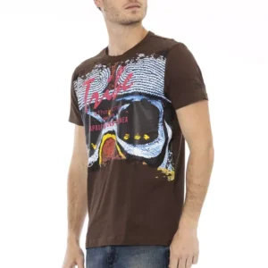 Brown Cotton Men T-Shirt