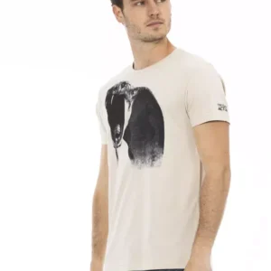 Beige Cotton Men T-Shirt