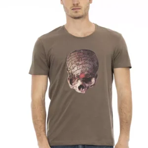 Brown Cotton Men T-Shirt
