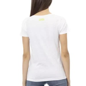 White Cotton Women T-Shirt