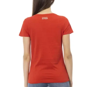 Red Cotton Women T-Shirt