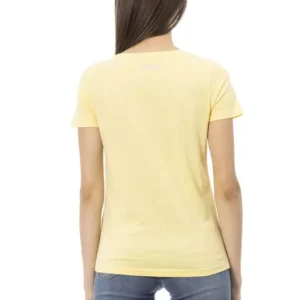 Yellow Cotton Women T-Shirt