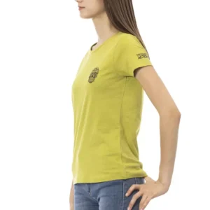 Green Cotton Women T-Shirt