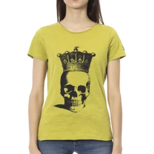 Green Cotton Women T-Shirt