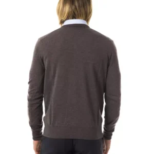 Gray Merino Wool Men Sweater