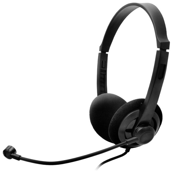 Atlantis P003-USB501 Cuffia Stereo con Microfono Usb Cavo 1.8mt Nero