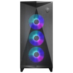 MSI MPG GUNGNIR 300R AIRFLOW Mid-Tower PC Case E ATX 4 ventole ARGB da 120mm con controller Hub supporto verticale per GPU e supporto filtri antipolvere gestione cavi USB Type-C (20Gbps) 300R Nero