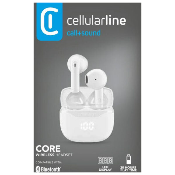 Cellularline Auricolare Bluetooth TWS CORE Bianco