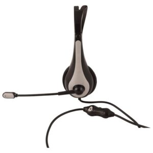 Atlantis Cuffia E Microfono Con Regolatore Di Volume E Inserto Grigio