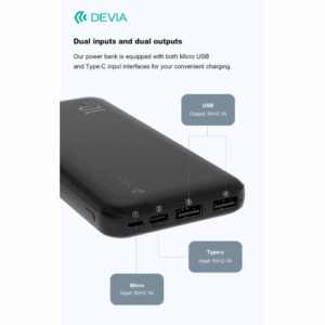 DEVIA POWER BANK KINTONE 10,000 MAH 37 WATT NERO