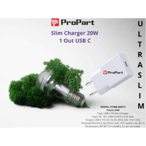 PROPART SLIM CARICA BATTERIE 20W 1 OUT USB-C