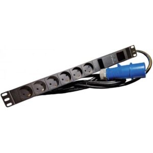 Lanview LVR261876D unitÃ  di distribuzione dell'energia [PDU] 6 presa[e] AC 1U Nero (19'' rack mount power strip, - 1U, 16A with 6 x Danish type - K, grounded sockets and 4 m power cord with IEC 6030916A plug - Warranty: 60M)