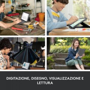 Logitech Rugged Folio (Logitech Rugged Folio - Custodia tastiera e carta - Apple Smart connector - QWERTY - italiana - grafite - per Apple 10.9-inch iPad [10^ generazione])