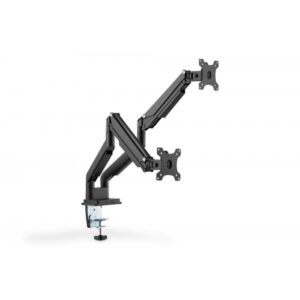 Digitus Porta monitor universale doppio con molla a gas e montaggio a incastro (UNIVERSAL DUAL MONITOR MOUNT - GAS SPRING CLAMP 17-32IN 2X 9 KG)