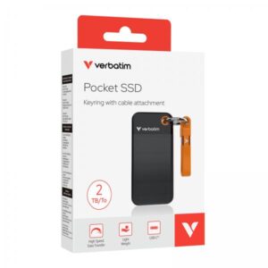 Verbatim Pocket SSD 2 TB USB tipo-C 3.2 Gen 2 [3.1 Gen 2] Nero, Arancione (Pocket SSD USB 3.2 Gen 2 2TB)