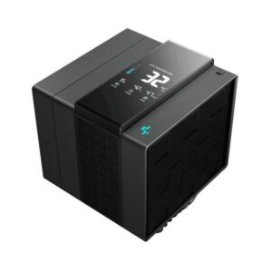 DeepCool ASSASSIN IV VC VISION Processore Raffreddatore d'aria 120/140 mm Nero 1 pz (DeepCool Assassin IV VC Vision Dual-Fan CPU Air Cooler with 140mm & 120mm Fans, Vapour Chamber Base, Digital Display for Real-Time Monitoring, Intel & AMD Compatible)