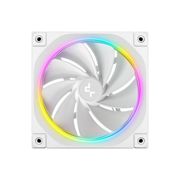 DeepCool FL12R WH-3 IN 1 Case per computer Ventilatore 12 cm Bianco 3 pz (DeepCool FL12 120mm PWM 3 Pack Reverse White Fan - High Performance, Low Noise, Fluid Dynamic Bearing, 36 ARGB LEDs, 500-2150 RPM, 55 CFM Airflow, 4-Pin PWM Control)