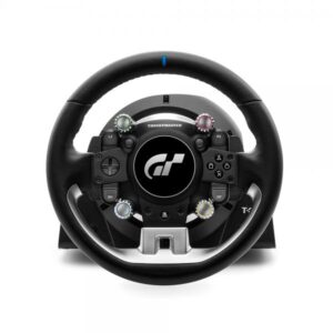 Volante rivestito in pelle con 25 pulsanti azione, 1 pulsante a pressione e 4 selettori rotanti riconosciuti nativamente in GT Sport