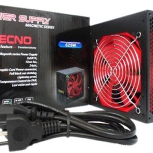 <p>Alimentatore Tecno 625 Watt Big Fan - 1 connettore alimentazione standard 12V MB 20/24 (20+4 pin) - Interruttore di accensione - Elevata MTBF - colore nero - Ventola con controllo di temperatura</p>