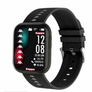 Orologio Smartwatch Kappa KW-S001 - Orologio unisex - cassa squadrata in alluminio - android/ios - cinturino in silicone nero