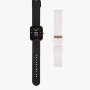 Orologio Smartwatch Superga Watch UNIKO Gold - Orologio unisex SWT-STC003 - cassa in alluminio 42mm - android/ios/Apple - bt calling (chiamate in vivavoce tramite smartwatch) - cinturino in silicone - doppio cinturino (bianco e nero)