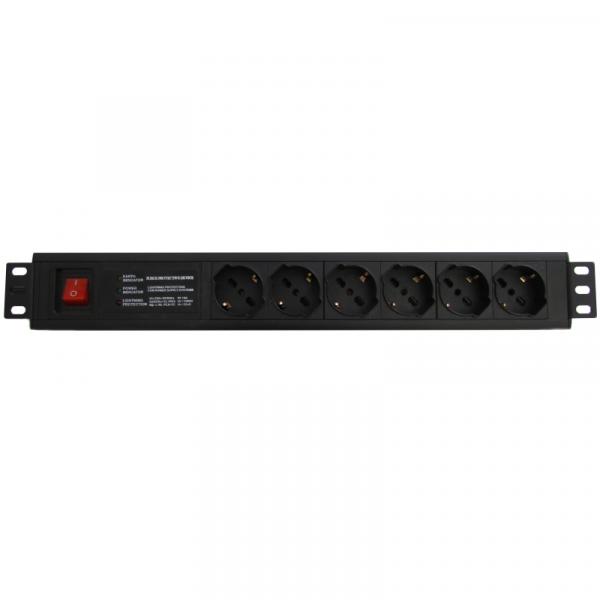 Multipresa Rack 19" 6 X Ita / Schuko Protez. Sovraccarico