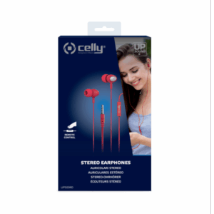 Auricolari Stereo Ear 3.5mm Round Cable colore Rosso