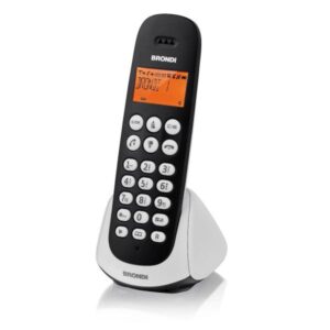 Telefono Cordless Adara con Vivavoce 20 Numeri Colore Nero / Bianco - Italia