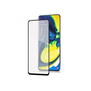 Full Glass Pellicola Protettiva in Vetro Temperato per Galaxy A80 con Bordi Neri