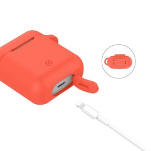 Aircase Custodia in Silicone per Auricolari AirPods Colore Arancione
