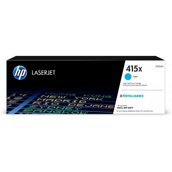 Cartuccia Toner Originale 415X Ciano per LaserJet Pro M454 / M479 Capacità 6000 Pagine