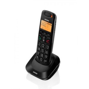 Telefono Dect Bravo Bright Cordless con Identificatore di Chiamata e Vivavoce Colore Nero