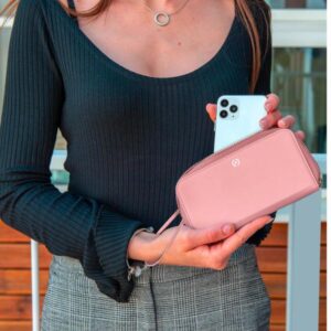 Pochette Celly Universale Modello Venere In Simil Pelle Rosa Cipria