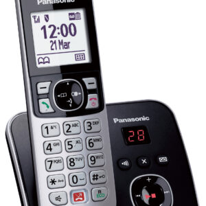 Telefono DECT Cordless KX-TG6861 con Identificatore di Chiamata e Vivavoce Colore Nero / Grigio